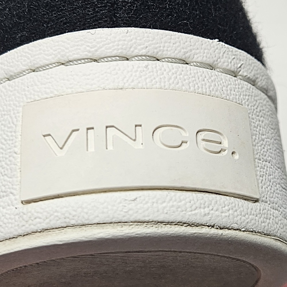 Vince Warren Slip On Sneakers Womens 7 Black Felted Wool Platform Flatform Shoes - Picture 13 of 14